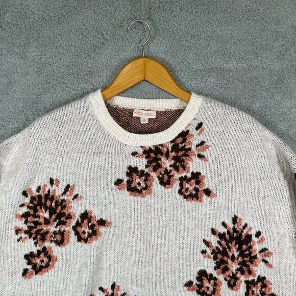 Knox Rose Women's Crewneck Sweater Floral Long Sleeve - Picture 6 of 13